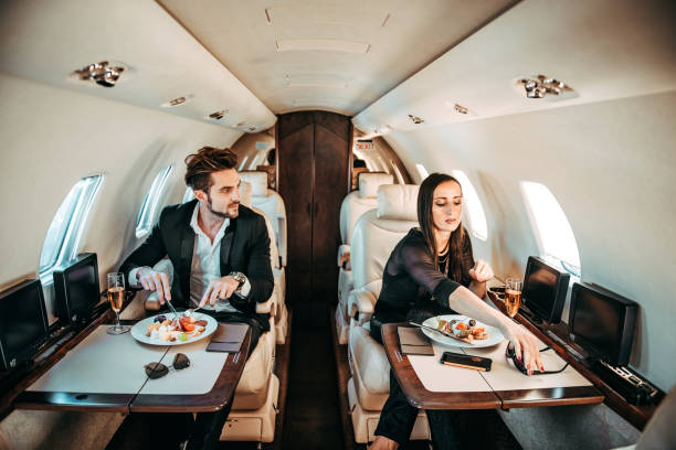 Ejecutivos en jet privado